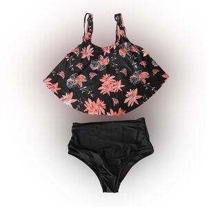 SouqFone Two Piece Bathing Suits Flounce Bikini Swimsuits High Waisted Bottom